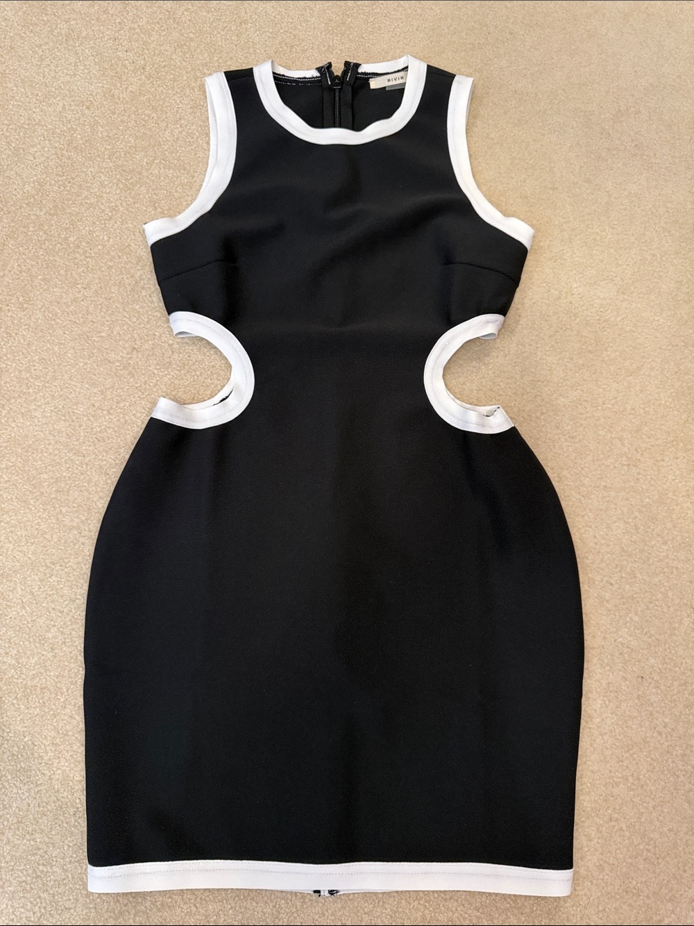 Black and White Cutout Bodycon Dress